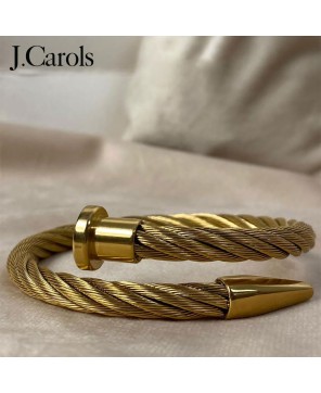 Gold Pointe Cable Bangle