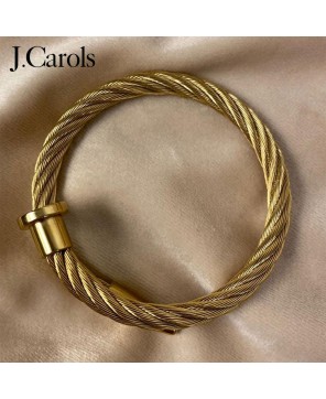 Gold Pointe Cable Bangle