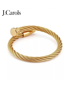 Gold Pointe Cable Bangle