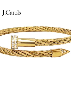 Gold Pavé Pointe Cable Bangle