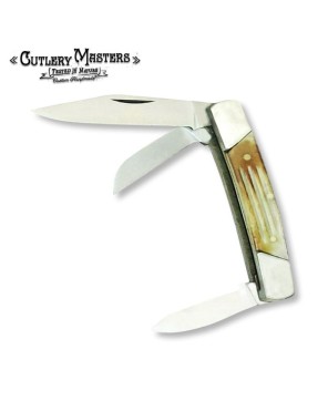 Aged Bone Canoe Wrangler Pocket Knife - Authentic Craftsmanship