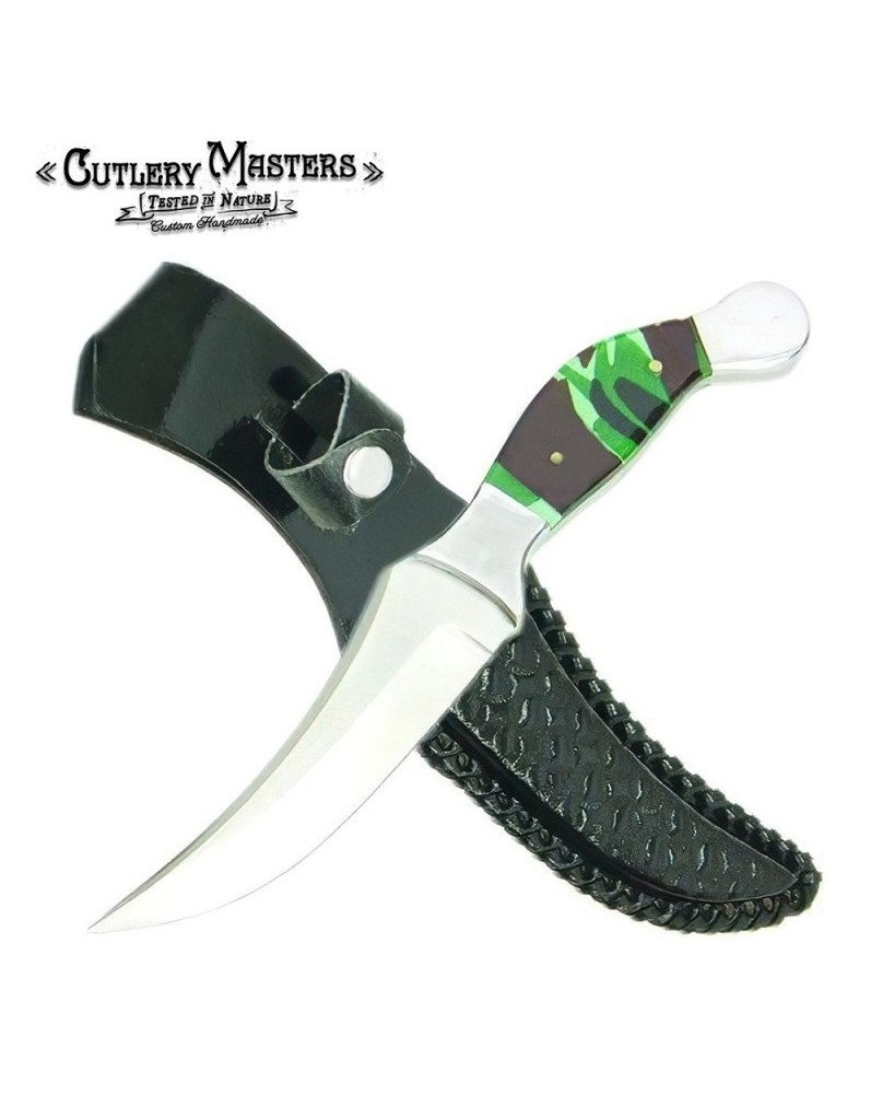 Camo Whittle Back Stainless Steel Hunter Knife