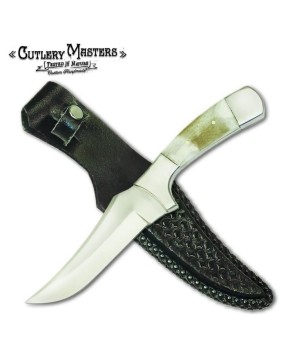 Bone Ridge Point Hunter Knife - Aged Bone Handle