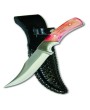 Hunting Knife Fixed Blade Red Bone Handle