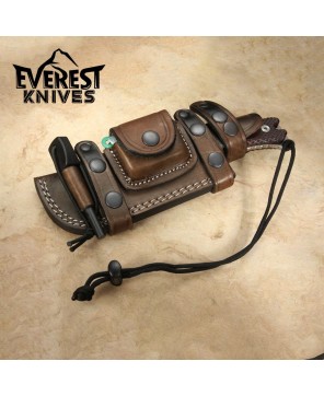 Everest Knives® Survival Knife: Stainless Steel, Wood Handle