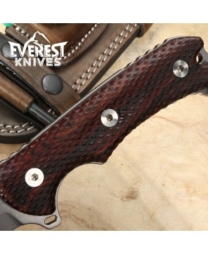 Everest Knives® Survival Knife: Stainless Steel, Wood Handle