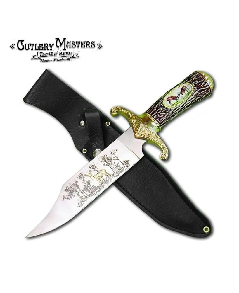 Big Buck Twin Deer Bowie Knife