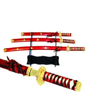 3-Pc Japanese Samurai Katana Swords