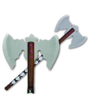 Three Jewel Stainless Steel Double Axe - Collector's Masterpiece