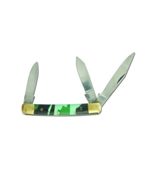 3 Bladed Stainless Steel Camo Pocket Knife - Collector's Edition