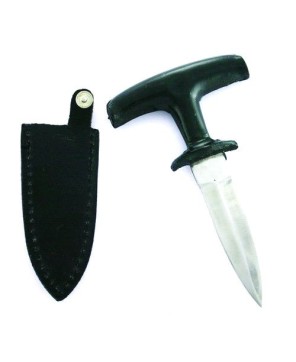 Black Handle Push Dagger Knife with Stainless Steel Blade