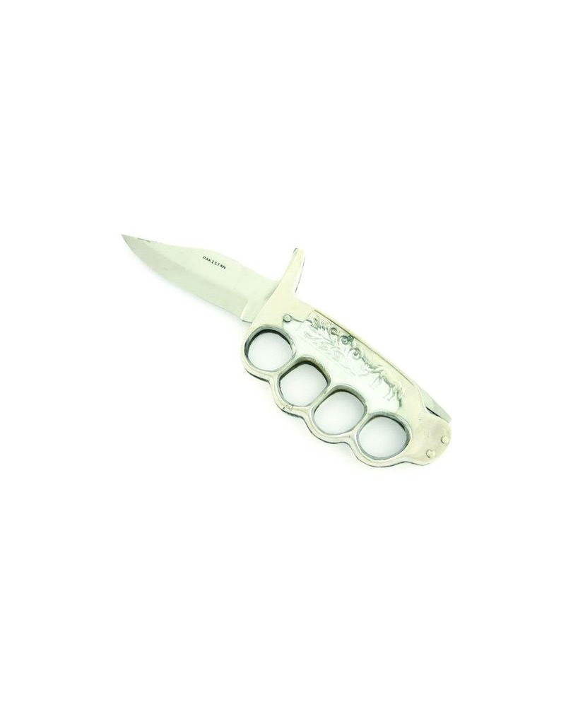 Phantom Grip Stainless Steel Folding Knife - Premium Metal Handle