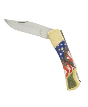 American Flag Buck Knife - Stainless Steel