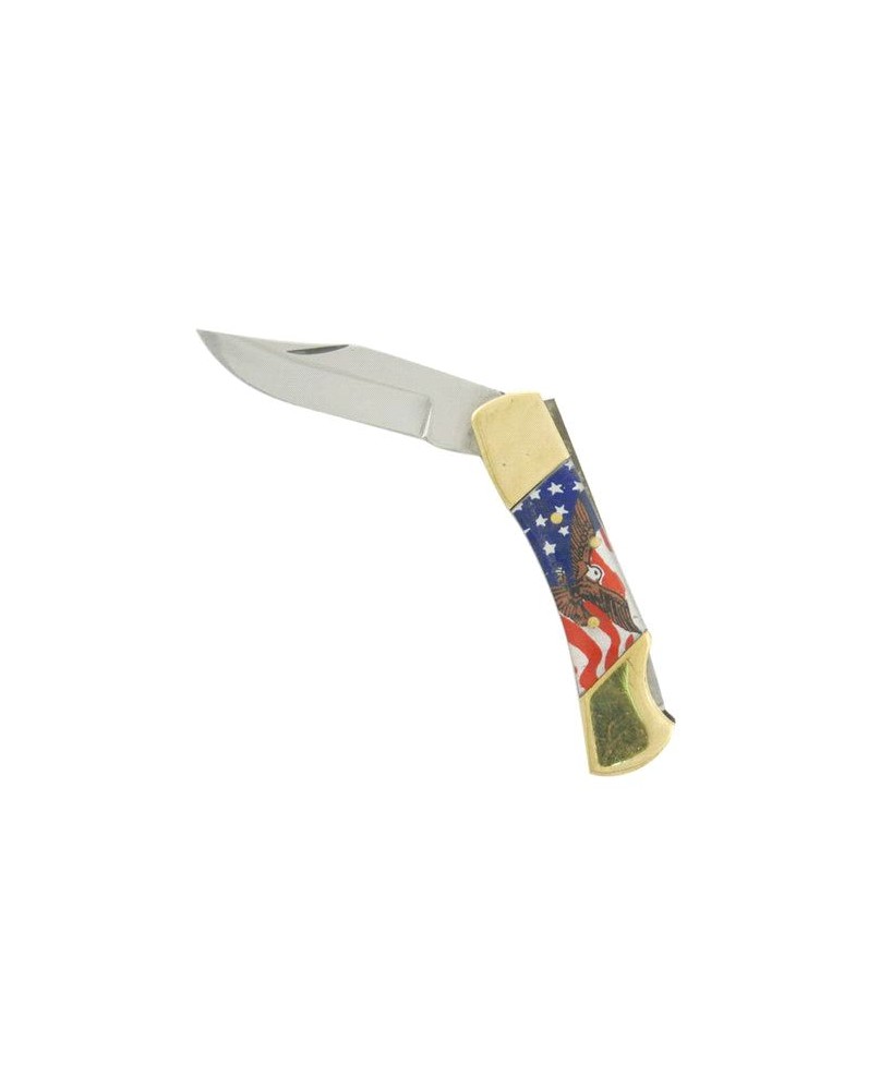 American Flag Buck Knife - Stainless Steel