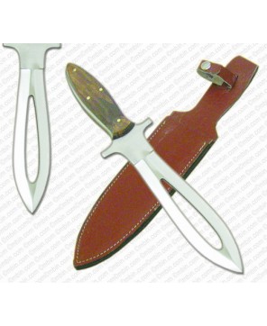 Teardrop Dagger Knife with Wood Handle - Premium Stainless Steel Blade