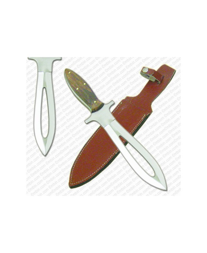 Teardrop Dagger Knife with Wood Handle - Premium Stainless Steel Blade