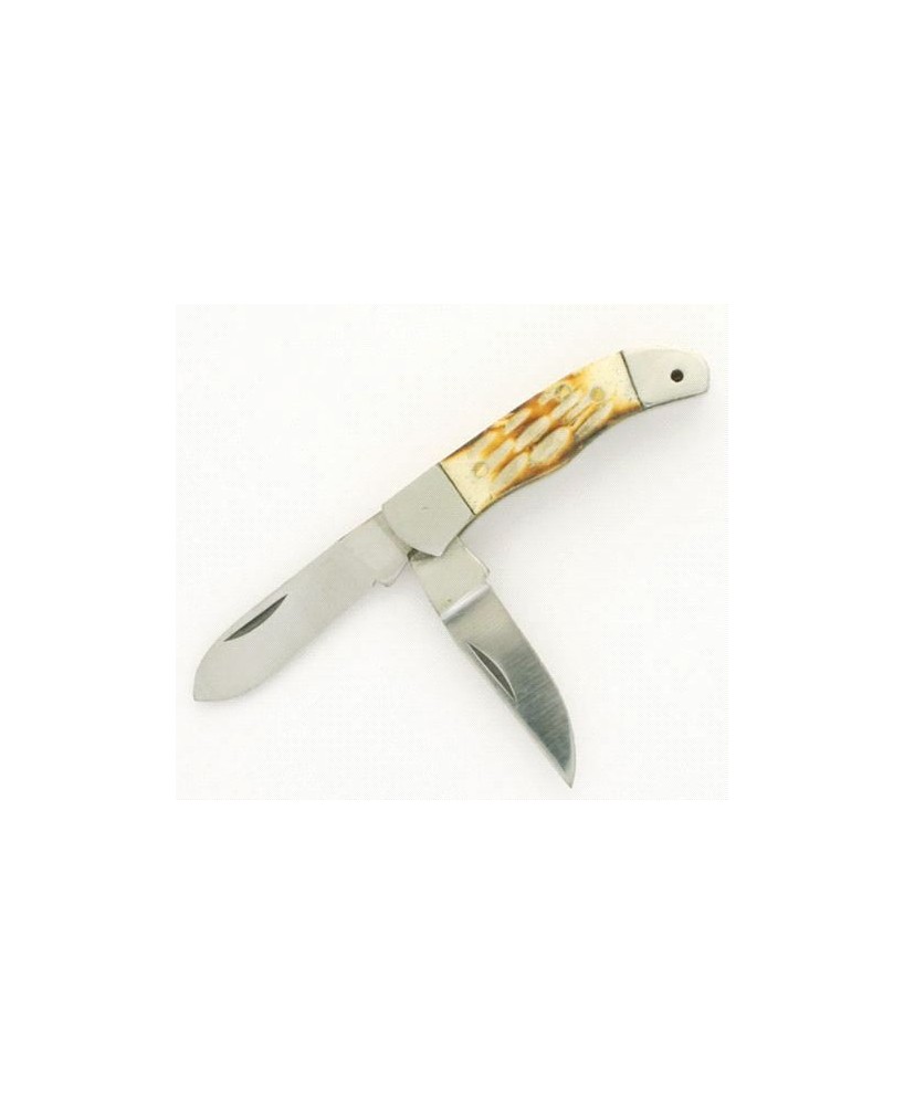 Two-Blade Little Bill Folder Knife - Bone Handle