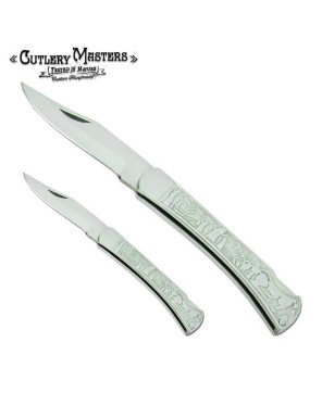 Tribal Inlay Stainless Steel Folder Knife