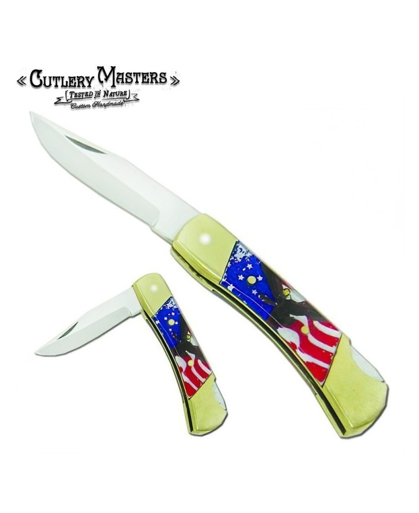 American Flag Lockback Knife - Collector's Piece