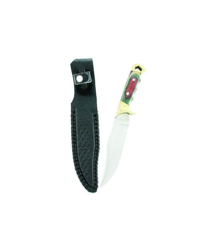 Elk Ridge Hunter Knife - Stainless Steel Blade & Colorwood Handle