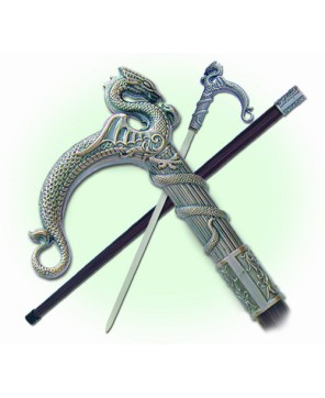 Dragon & Sea Serpent Sword Cane - Mythical Collectible