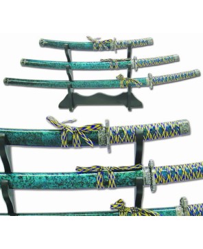 Twilight Blue Samurai Sword Set: Exquisite Replica Collection