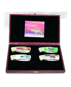 Stainless Steel Bear Box Knife Set | 4 Pcs Collection