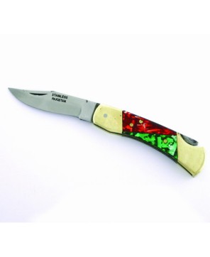 Glitter Stainless Steel Lockback Knife - 3" Two Tone Blade