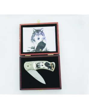 Unique Wolf Eagle Stainless Steel Folder Knife