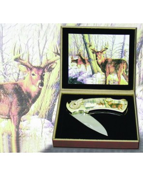 Wilderness Bucks in the Snow Folding Knife - Collector's Item