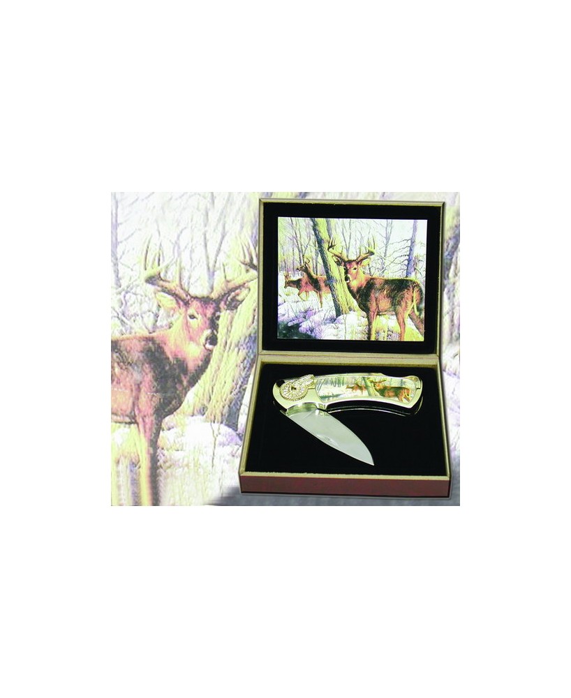 Wilderness Bucks in the Snow Folding Knife - Collector's Item