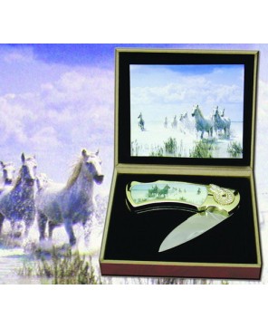 Majestic Horses Folding Knife - Collectible Blade