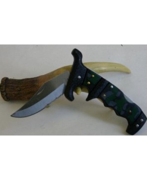 Outdoor Use Stainless Steel Tiger Camo Knife - Durable & Stylish Blade