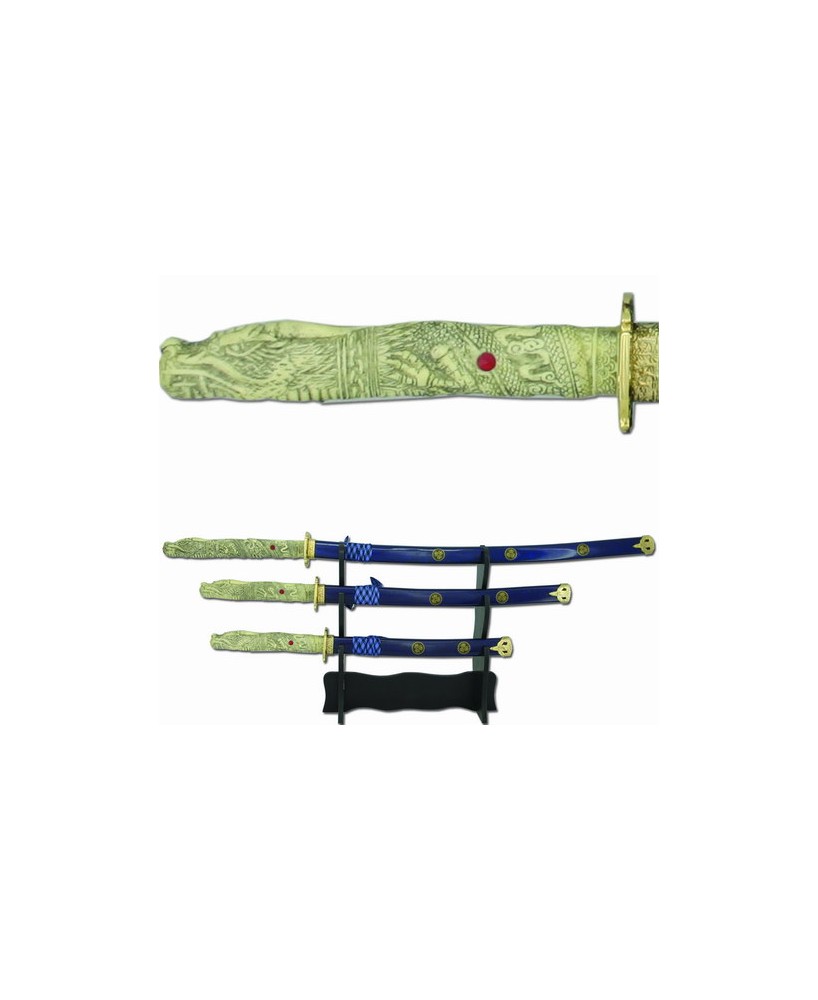 Highlander Sword Set | 3-Piece Heavy Clover Leaf Collection