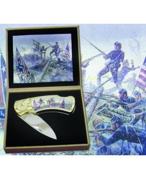 Battle for the U.S. Collectible Knife - 7'' Blade & Inlay Handle - Gif