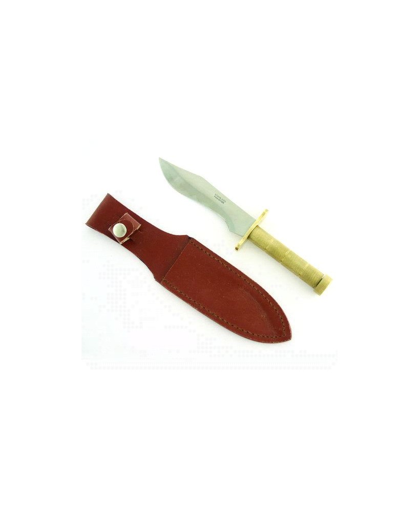 Premium Brass Back Buffalo Hunter Knife 8" Stainless Steel Blade