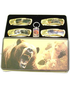 Premium Grizzly Bear Pocket Knife