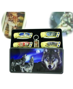 Howling Wolves 4 Piece Tin Box