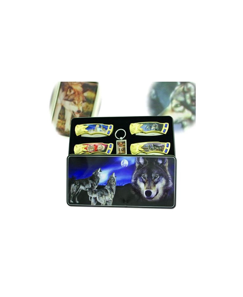 Howling Wolves 4 Piece Tin Box