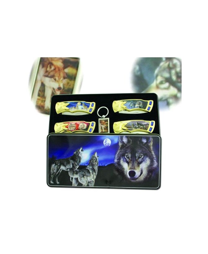 Howling Wolves 4 Piece Tin Box