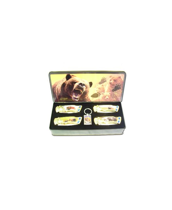 Grizzly Bear 4 Piece Tin Box