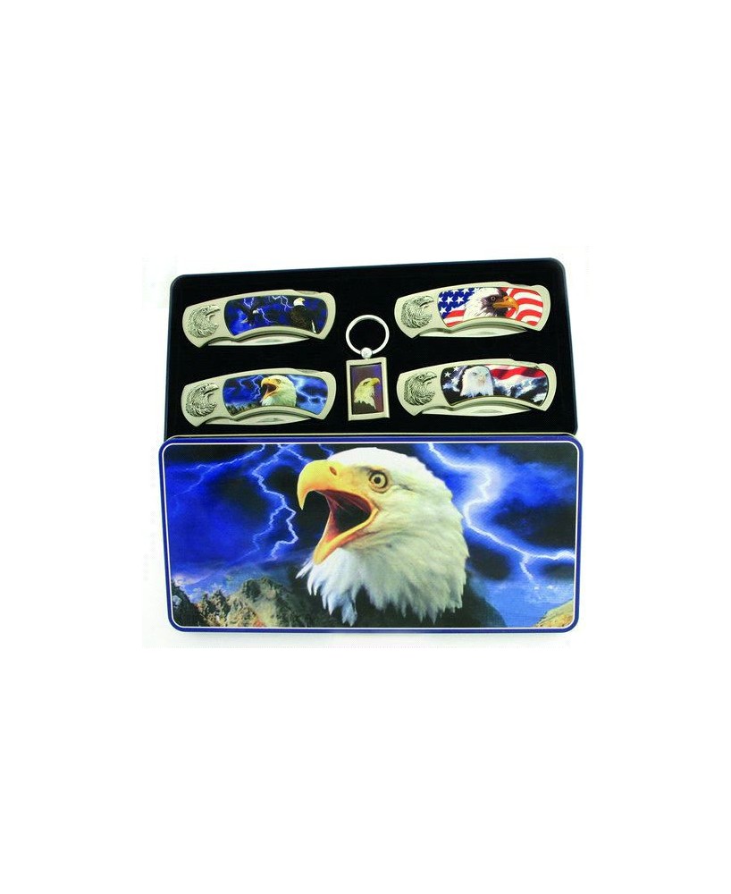 American Bald Eagle 4 Piece Tin Box