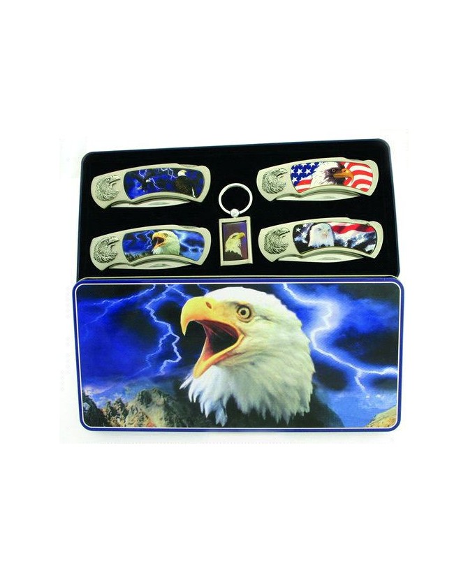 American Bald Eagle 4 Piece Tin Box