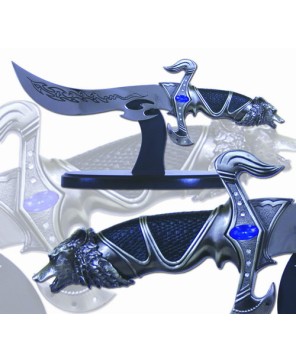 Wolfs Head Blue Jewel Dagger