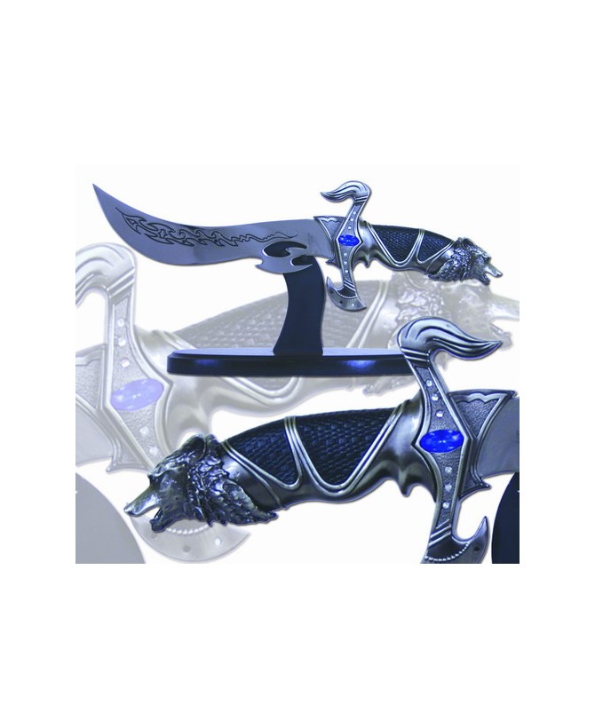 Wolfs Head Blue Jewel Dagger