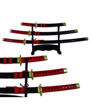 RED SUN RISING SAMURAI SWORD SET