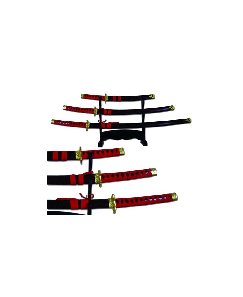 RED SUN RISING SAMURAI SWORD SET