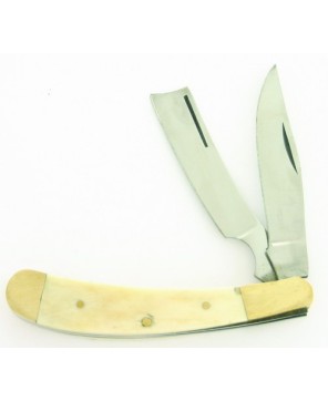 Bone Handle Pocket Knife w/Shaver