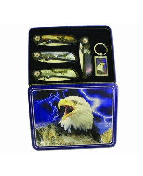 4 Piece Eagle Tin Box