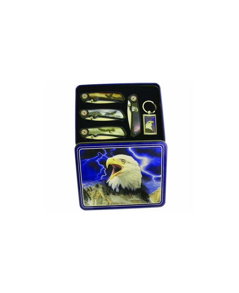 4 Piece Eagle Tin Box